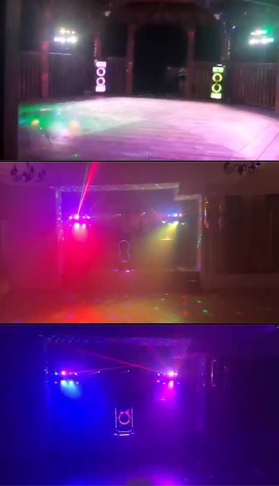 Nagłośnienie: JBL PartyBox 1000, oświetlenie, dymiarka - wynajem