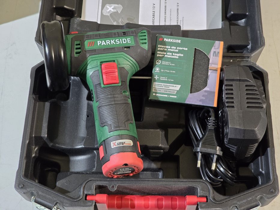 Mini retificadora angular 12v parkside