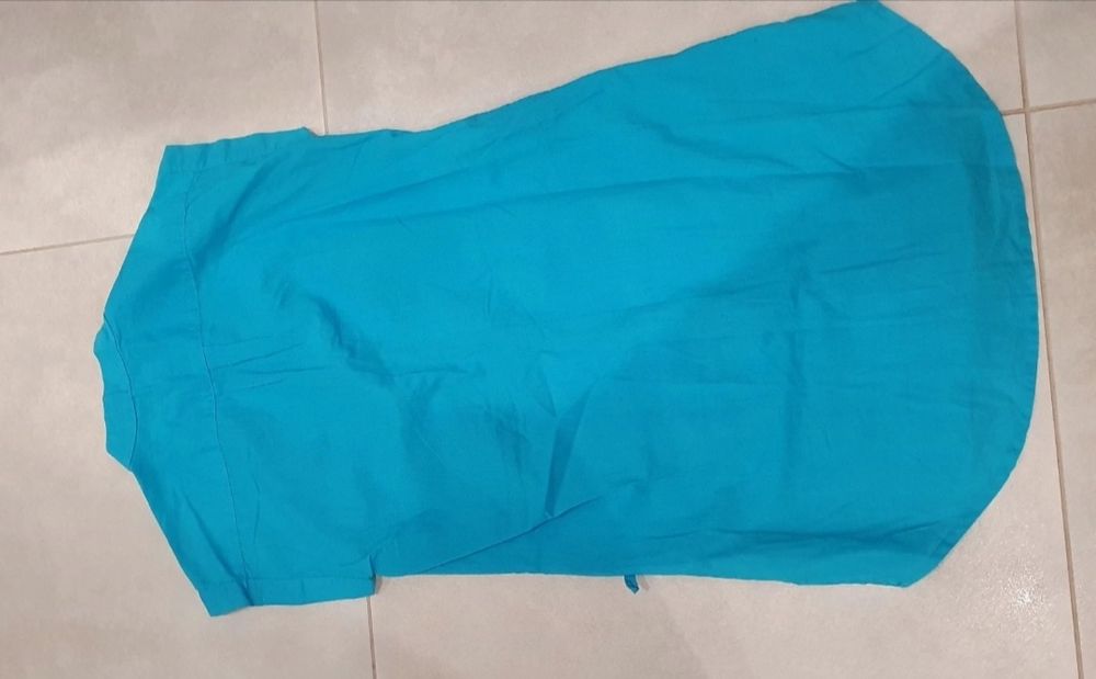 Bluzka niebieska ZARA S 36 tunika turkus