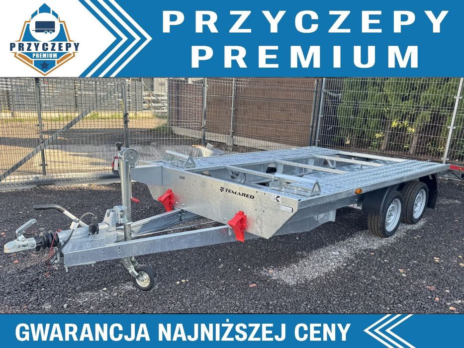 TEMARED CAR PLUS 450/2 Łamana Laweta do Przewozu samochodów 2700KG  Przyczepa do przewozu samochodów Tył Łamany 450x200 DMC 2700kg