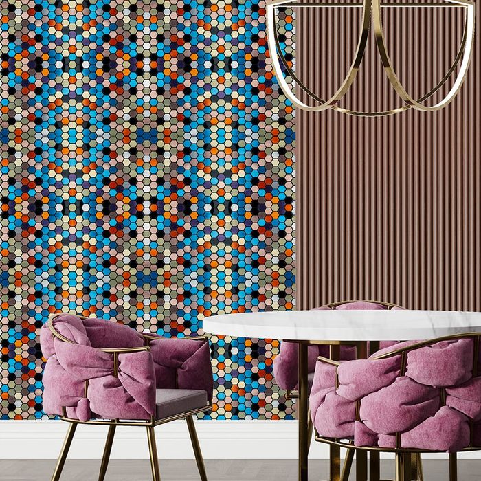 Плитка алюмінієва самоклеюча на кухню і стіну | Мозаїка метал