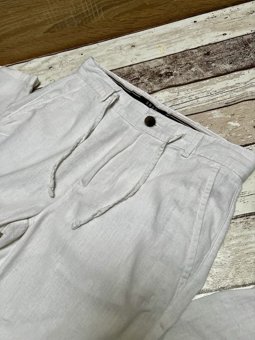 Odnie, białe, len, wiskoza, rozmiar XS