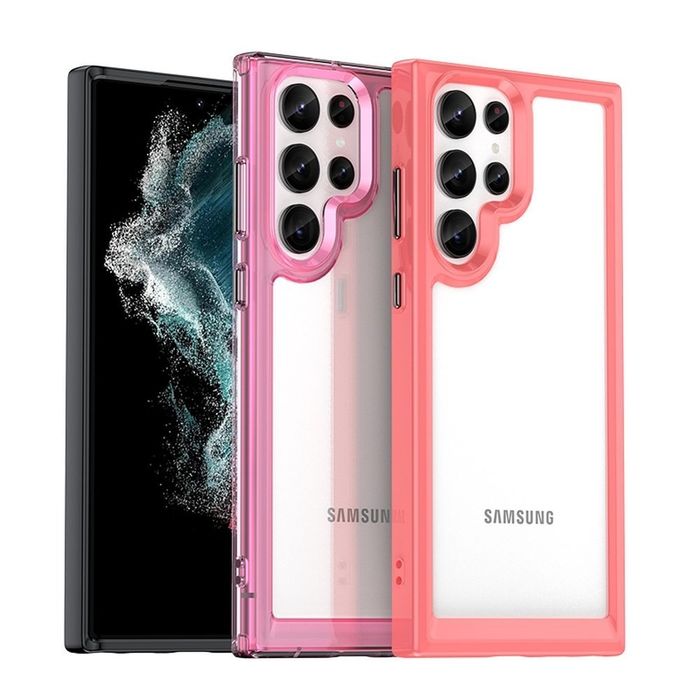 Etui Sztywny Pokrowiec Z Żelową Ramką Do Samsung Galaxy S22 Ultra