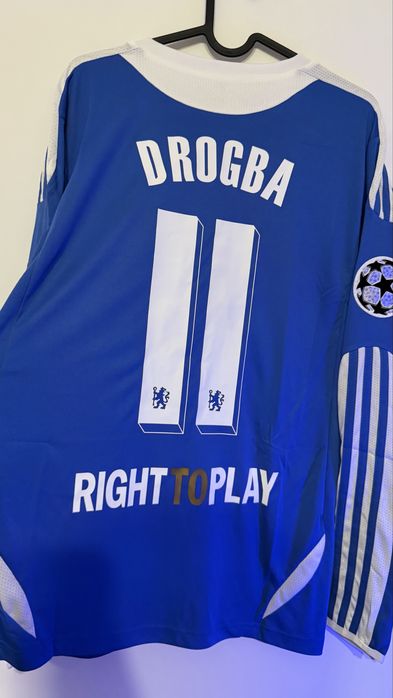 Longsleeve  Koszulka Retro Chelsea FC – Didier Drogba (Finał LM 2012, Monachium)