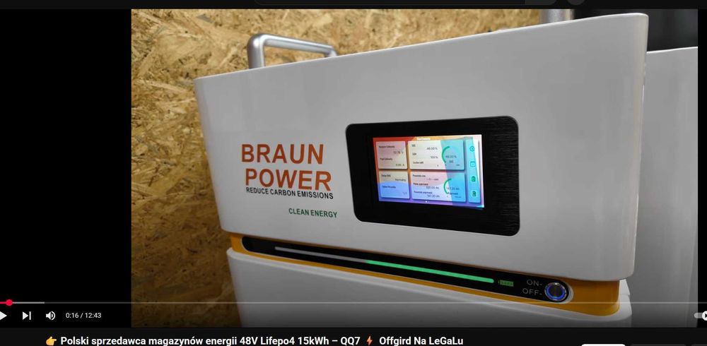 Magazyn Energii Braun Off-Grid 48V 314Ah 16KW LIFEPO4 LFP QQ7 Bogdan