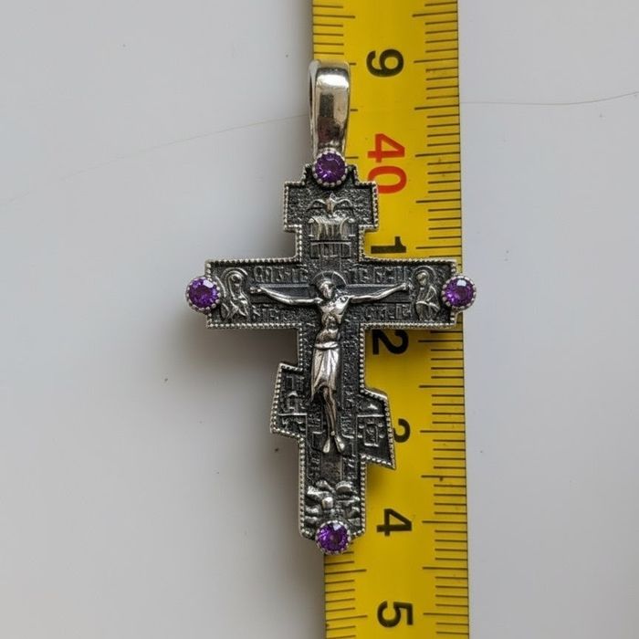 Срібний хрестик з фіонітами срібло серебро серебряний крестик  925