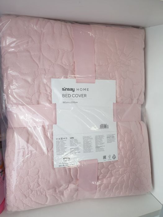 Narzuta na łóżko piekna pudrowy róż 180x200