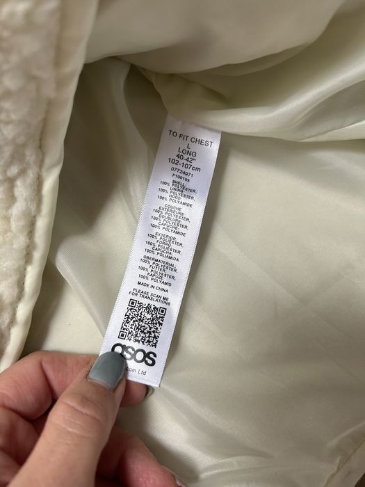 Nowa kurtka watowana kożuszek/baranek Asos damska L