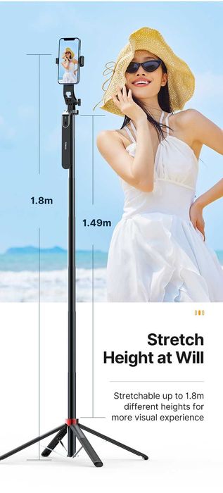 Kijek  180cm SELFIE STICK Statyw Pilot Bluetooth Ulanzi MA09
