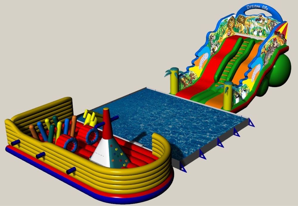 Дитяча гірка, аквапарк, надувний басейн