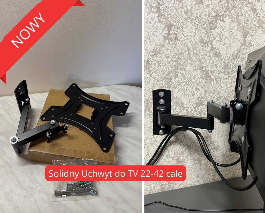 NOWY Obrotowy Wieszak do TV 22-42 cale Mocny Uchwyt Ścienny Telewizora