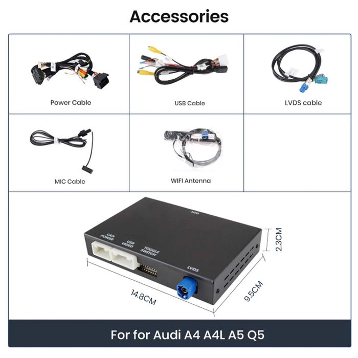 Radio samochodowe JUNSUN Audi A4 A5 Q5 2009-2015 CARPLAY ANDROID AUTO Czarny