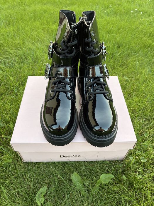Buty Glany DeeZee EU37 Nowe z Metką Czarne Lakierowane