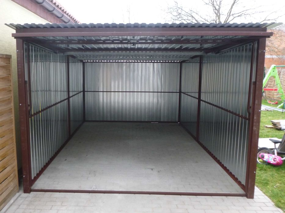 Blaszak Garaż blaszany 3x5 + brama uchylna Garaże 3x5 3x6 4x5 4x6 6x5