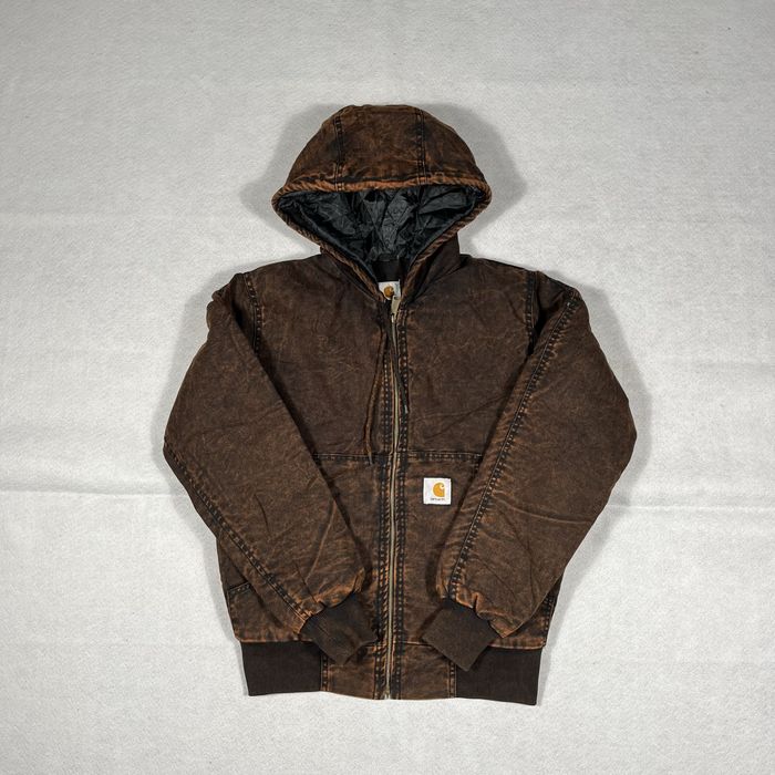 Carhartt Rework Jacket Casaco Acid Wash Castanho - Tamanho M