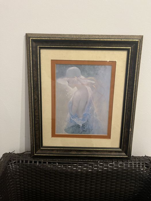 3 obras de arte 2 delas do artista espanhol Domingo Álvarez Gómez.