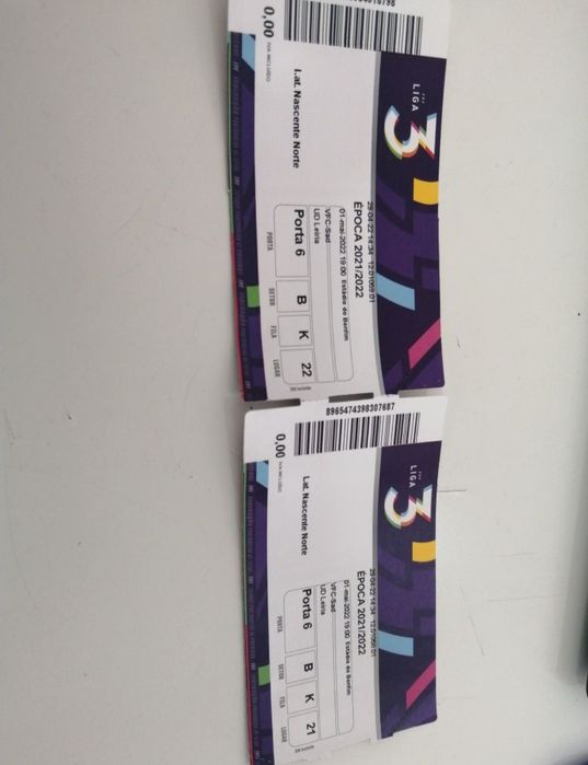 2 Bilhetes colecção VFC-UD. LEIRIA