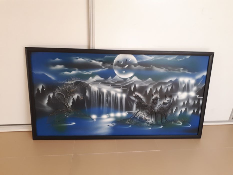 Quadro pintado sobre madeira platex