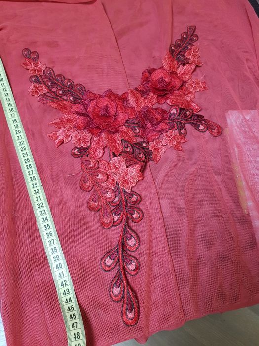 Сетка стрейч нашивка с объёмными элементами