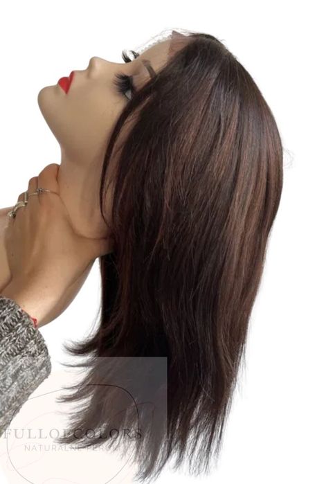 Peruka 100% wlosy naturalne braz z pasemkami