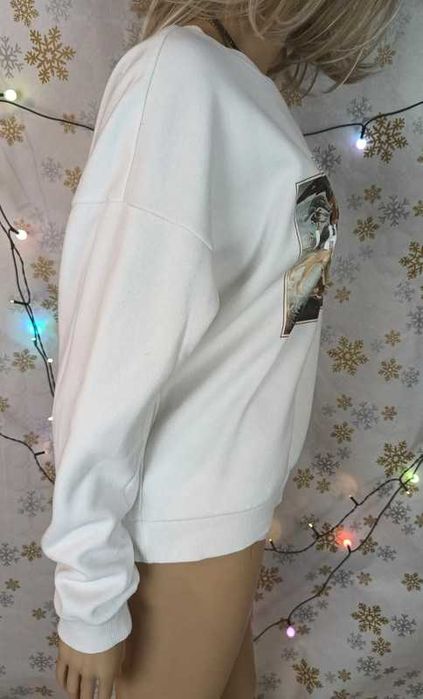 Bluza damska C&A biała z nadrukiem, rozmiar XL, bawełniana