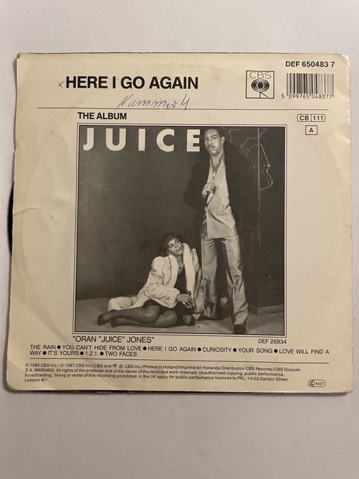 Oran „Juice” Jones, Curiosity, Here I go Again, winyl 7”, EX