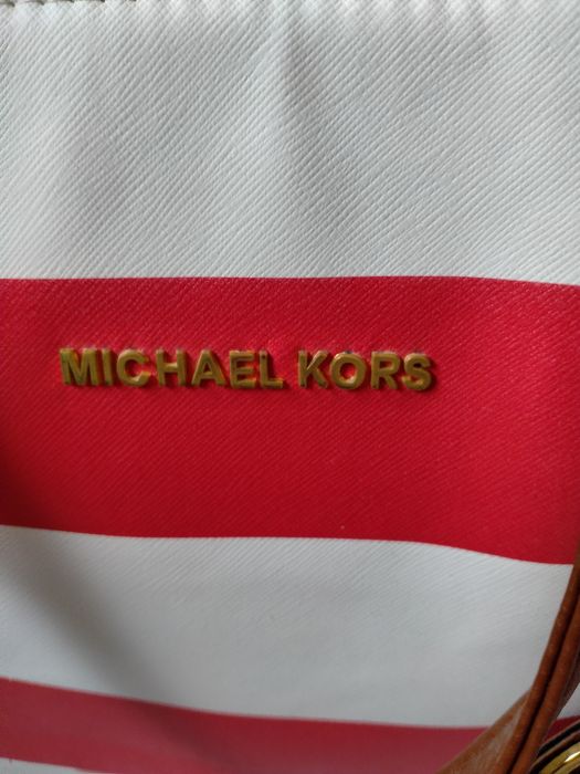 Michael Kors torebka czerwona w białe pasy .