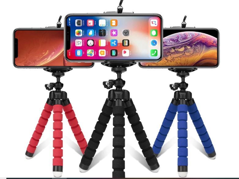 Mini Tripé Flexível NOVO - vermelho/preto