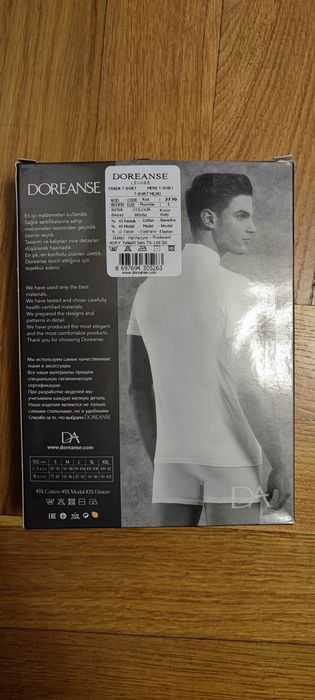 Doreanse Essentials T-shirt z wysokim kołnierzem 2730 Biały