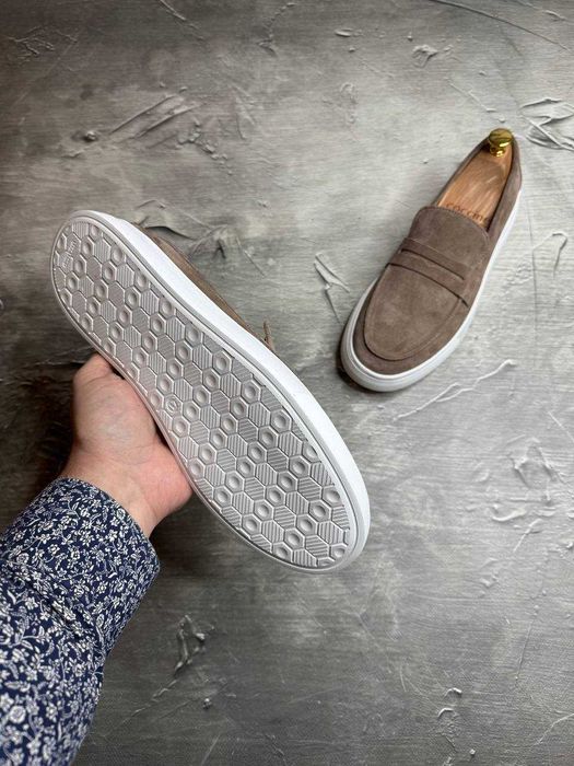 Чоловічі замшеві лофери шоре/з