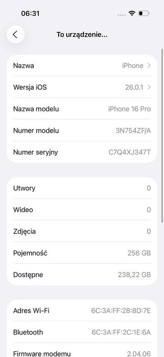 iPhone 16 PRO 256GB Tytan, kondycja 100%