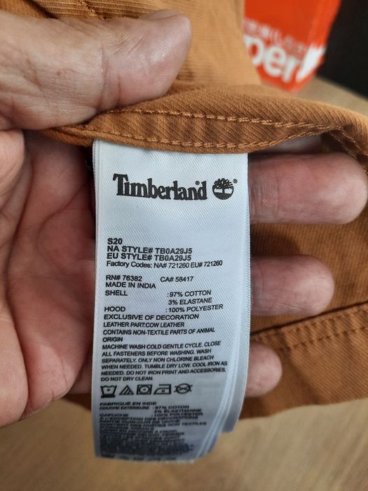 Timberland parka mostard colour