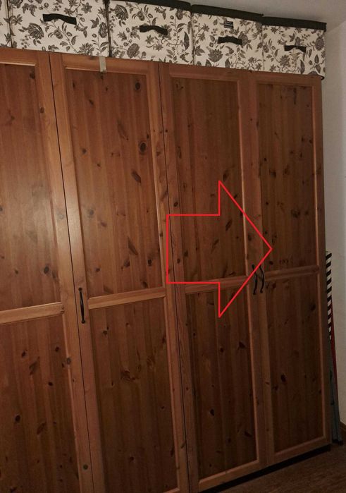 IKEA Ulnes drzwi 50x229 do szafy PAX - 1 szt. lita sosna / jak Leksvik