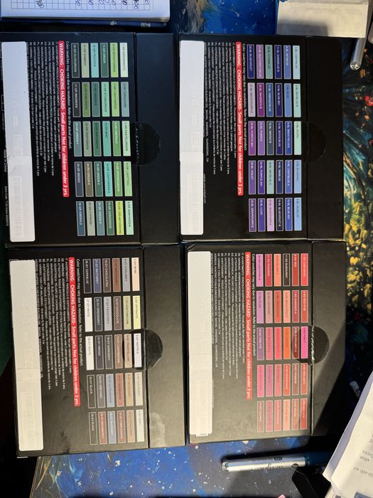 Акрилові маркери Languo/Grasp/Guangna/Nicety/Flysea 9/12/24 в упаковці