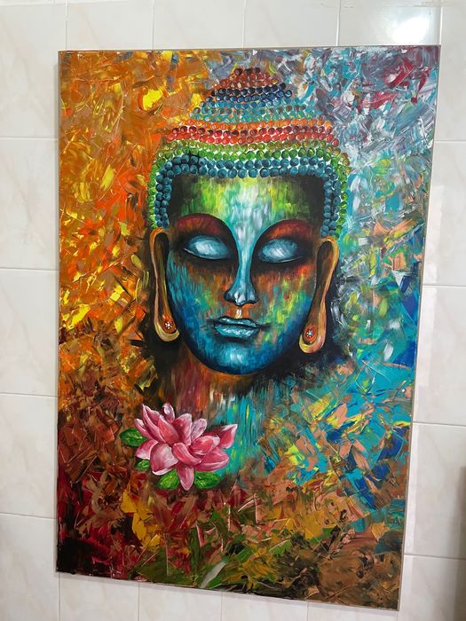 Quadro Buda pintado à mão
