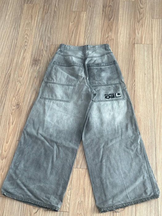штани bershka phat pants sk8 сірі широкі бершка