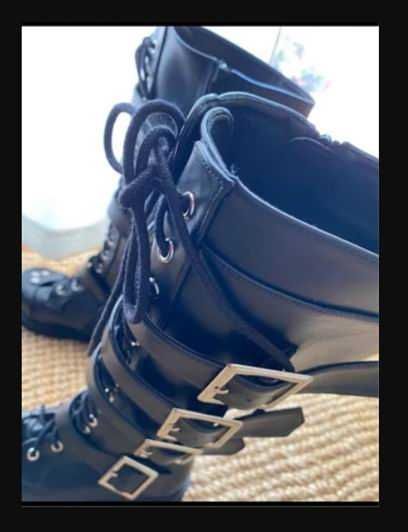 Buty glany trapery gotica rock metal z klamra wysokie rozmiar 39 skora