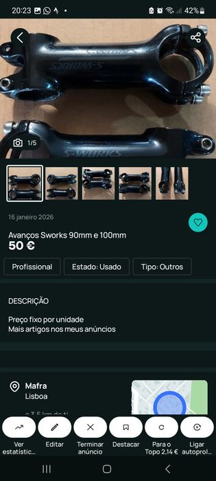 Artigos de bicicleta em saldo