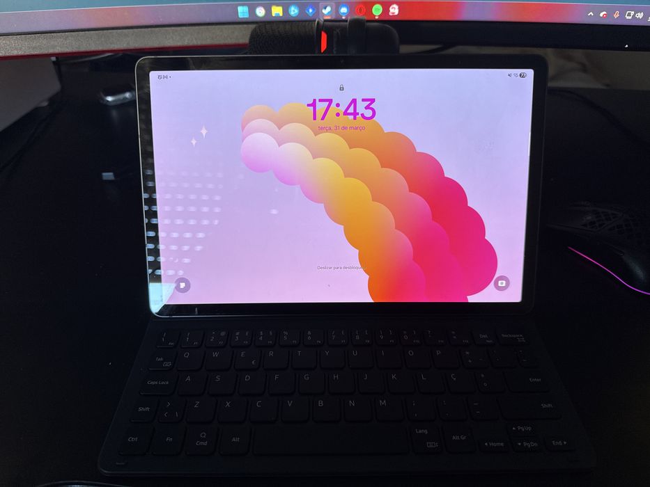 Tablet Samsung S9 com Caneta e Capa teclado
