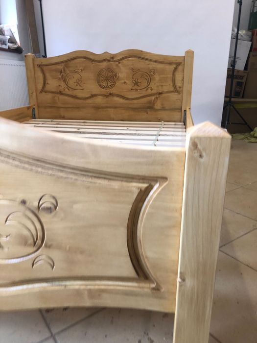 Łóżko drewniane góralskie