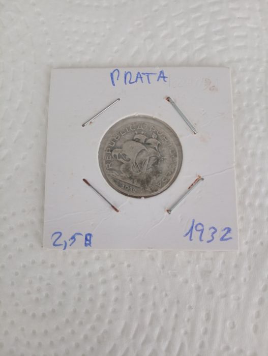 Moeda 2,5$ Prata 1932 Rara