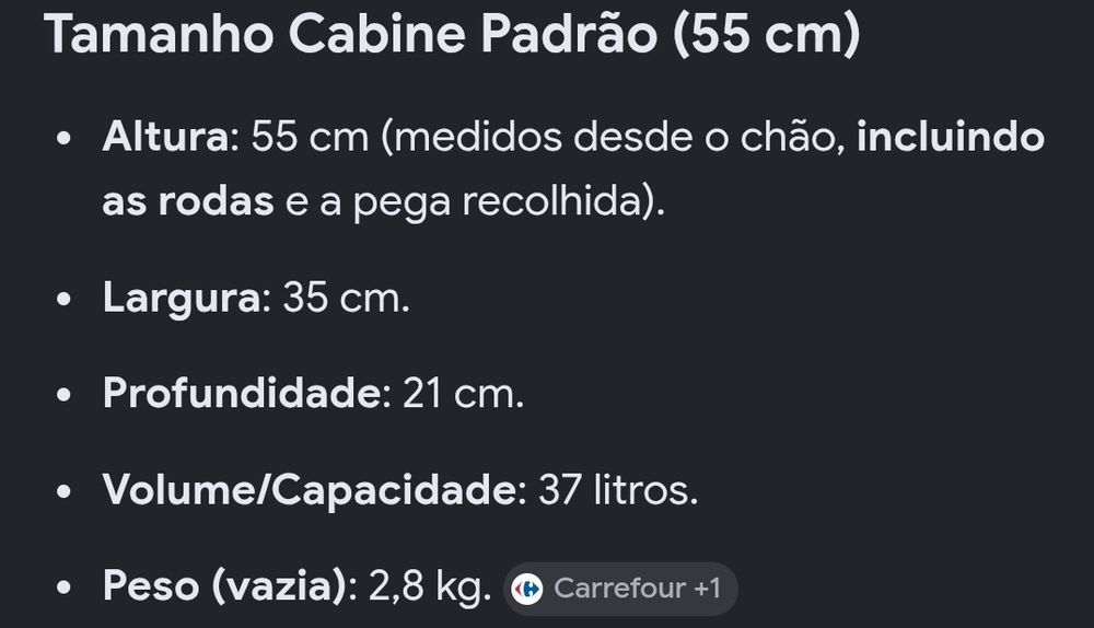 Mala de cabine viagem