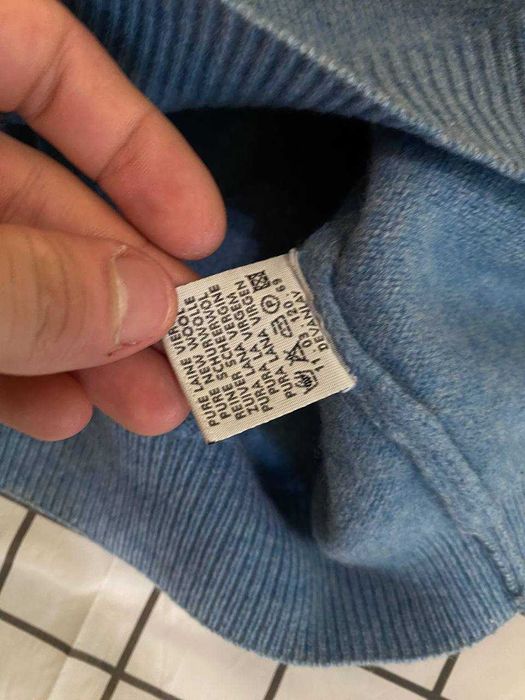 Lacoste шерстяной свитер голубой L оригинал