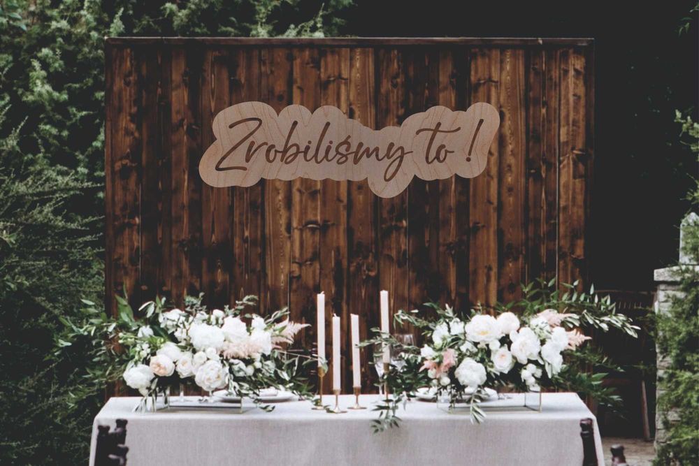 Napis 3D Zrobiliśmy to ! Na Wesele Ściankę Boho Rustykalne Neon Led