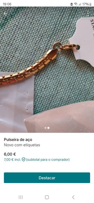 Pulseira de aço Inoxidável. Nova