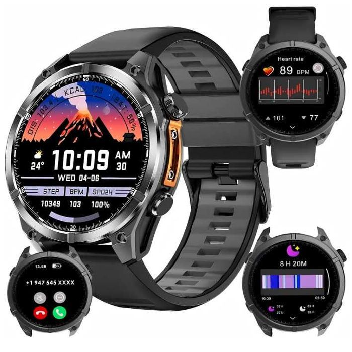 Zegarek SMARTWATCH Męski Wodoodporny IP67 Rozmowy MENU PL Kompas SOS