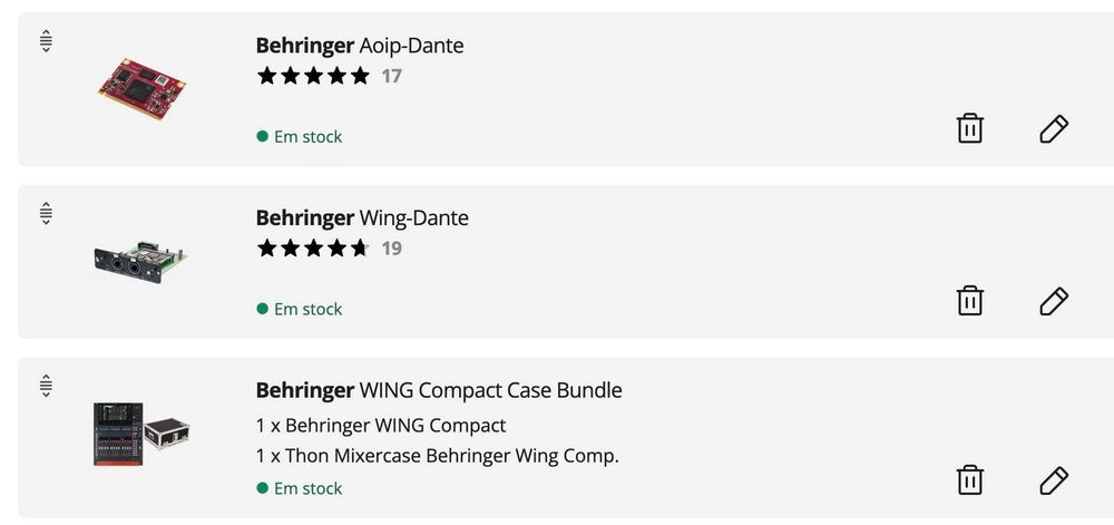 Behringer WNG Compact - com DANTE