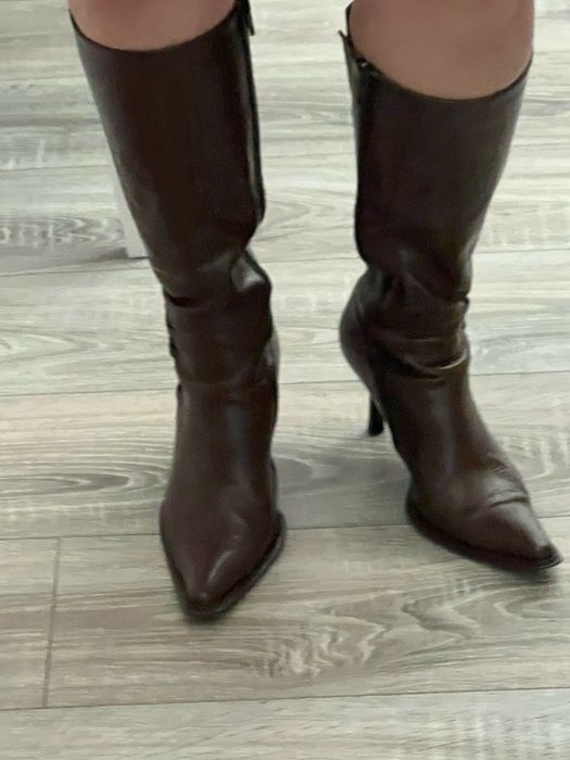 Botas em pele castanhas 37