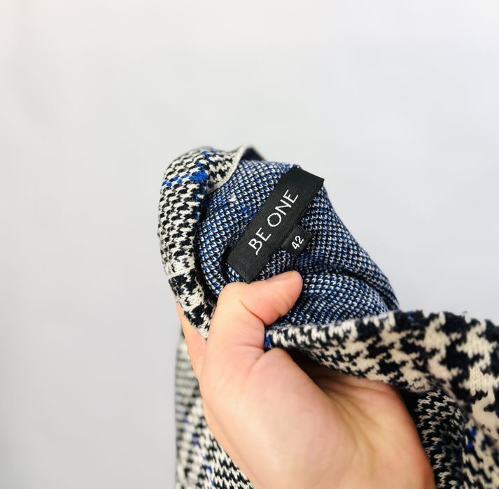 Sweter w kratę z golfem XL 42