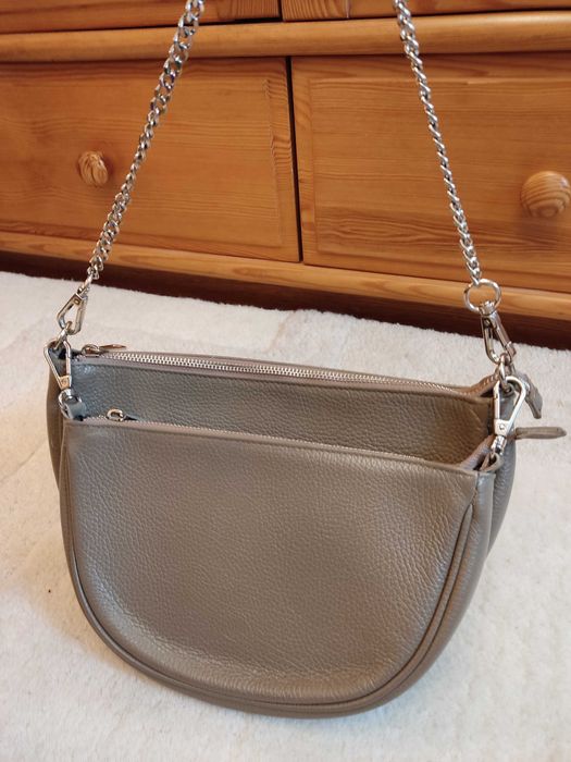 Świetna skórzana włoska torebka Vera Pelle